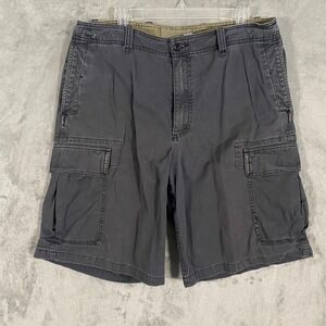 Old Navy Cargo Shorts Sz 34 Gray Cotton Relaxed Fit Y2K Skater Grunge Utility